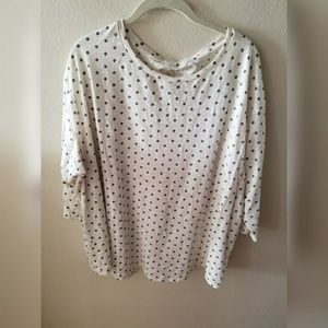 Sonoma grey & cream polka dot top